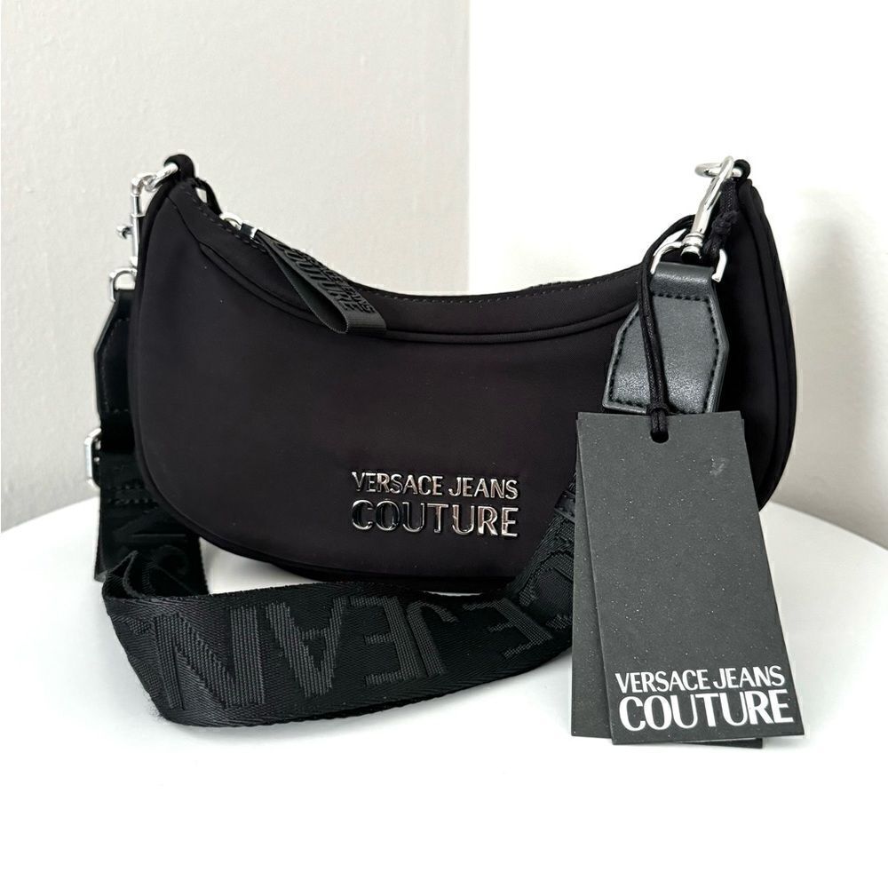 ⭕️ VERSACE JEANS Bag Black Shoulder Bag Nylon Logo